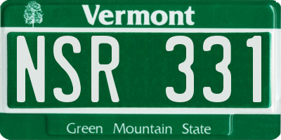 VT license plate NSR331