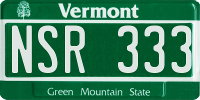 VT license plate NSR333
