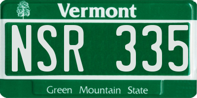 VT license plate NSR335