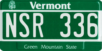 VT license plate NSR336