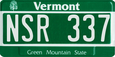 VT license plate NSR337