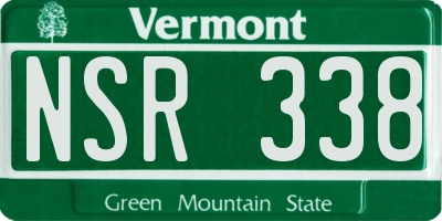 VT license plate NSR338