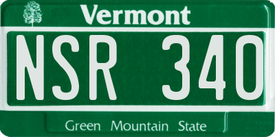 VT license plate NSR340