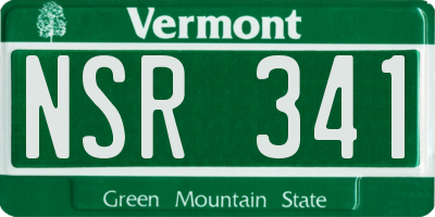VT license plate NSR341