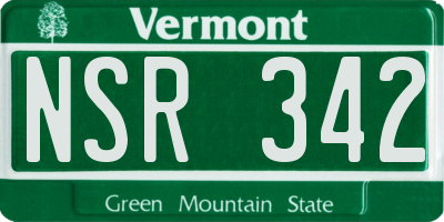 VT license plate NSR342