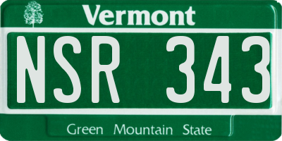 VT license plate NSR343