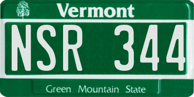 VT license plate NSR344