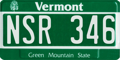 VT license plate NSR346