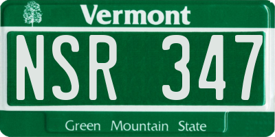 VT license plate NSR347