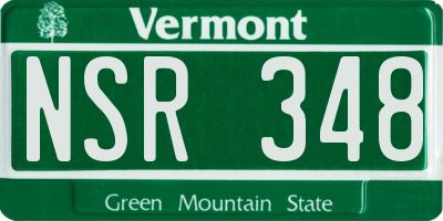 VT license plate NSR348