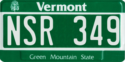 VT license plate NSR349
