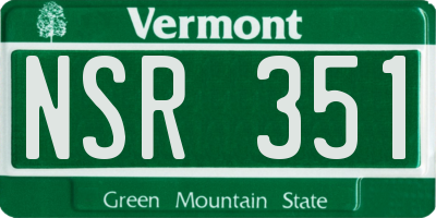 VT license plate NSR351