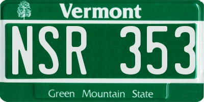 VT license plate NSR353