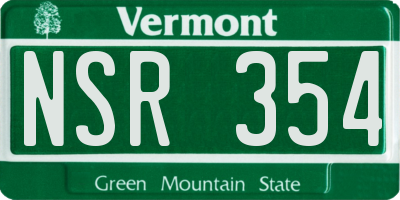 VT license plate NSR354