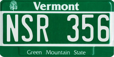 VT license plate NSR356