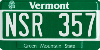 VT license plate NSR357