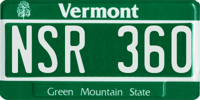 VT license plate NSR360