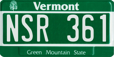 VT license plate NSR361