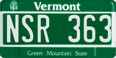 VT license plate NSR363