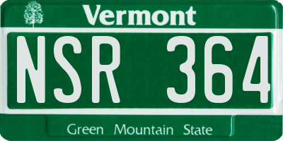 VT license plate NSR364
