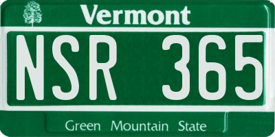 VT license plate NSR365