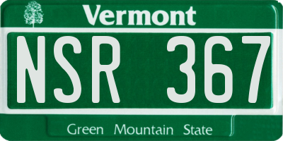 VT license plate NSR367