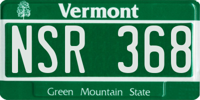 VT license plate NSR368