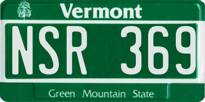 VT license plate NSR369