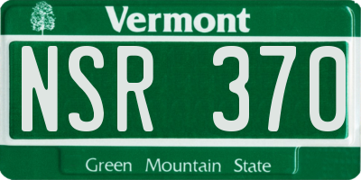 VT license plate NSR370