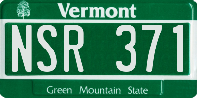VT license plate NSR371