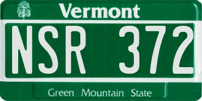 VT license plate NSR372
