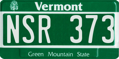 VT license plate NSR373