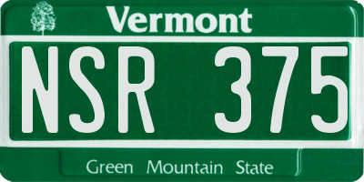 VT license plate NSR375