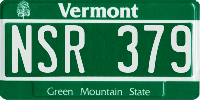 VT license plate NSR379