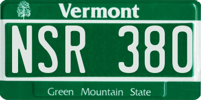 VT license plate NSR380