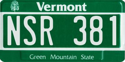 VT license plate NSR381