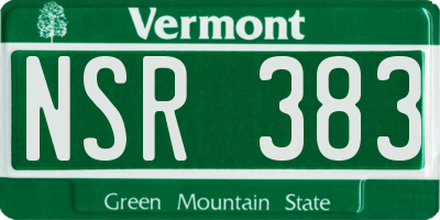VT license plate NSR383