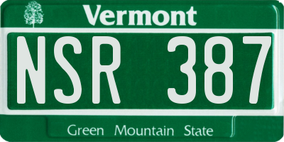 VT license plate NSR387