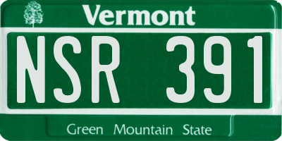 VT license plate NSR391