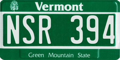 VT license plate NSR394