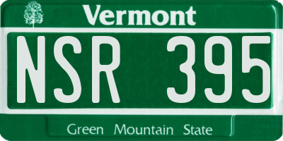 VT license plate NSR395