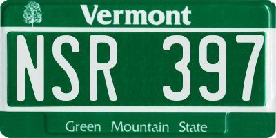 VT license plate NSR397