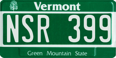 VT license plate NSR399