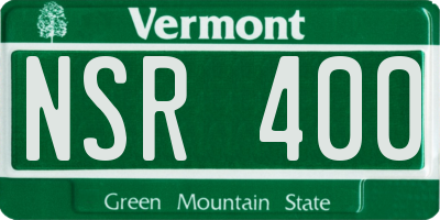 VT license plate NSR400