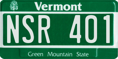 VT license plate NSR401