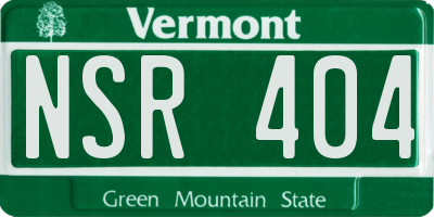 VT license plate NSR404
