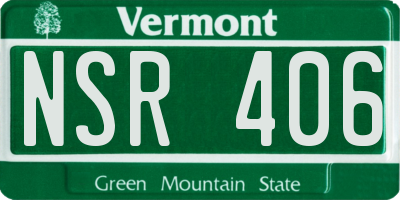 VT license plate NSR406