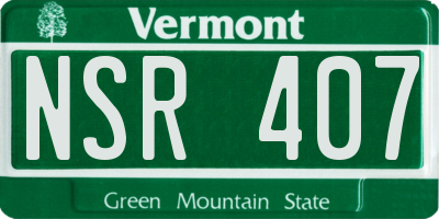 VT license plate NSR407