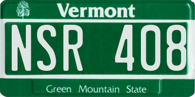 VT license plate NSR408