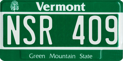 VT license plate NSR409
